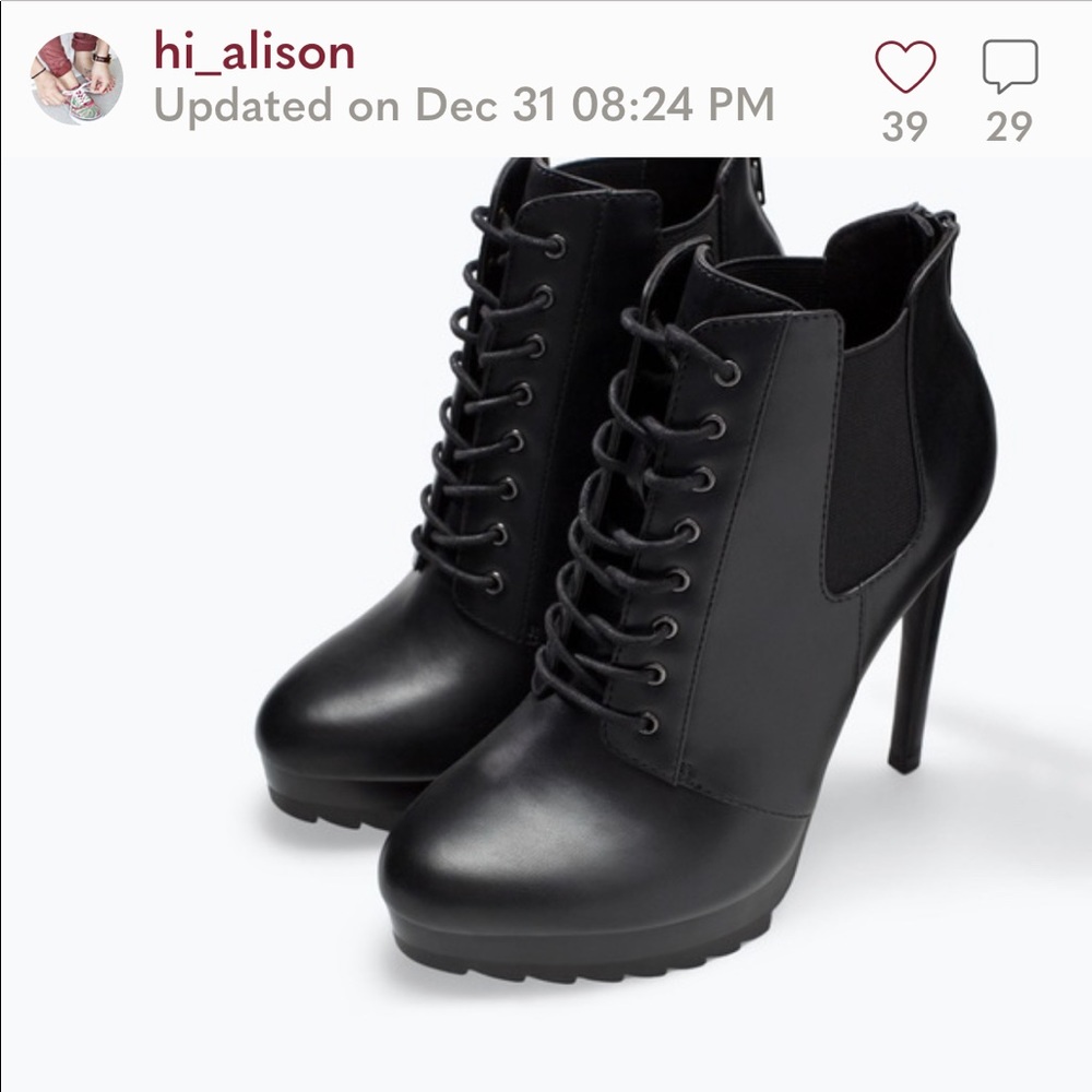 Zara Lace Up High Heel Bootie